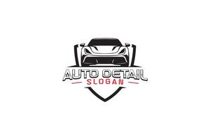 car protection logo with car silhouette and shield, with a premium and luxury look for car wash car detailing and garage vector