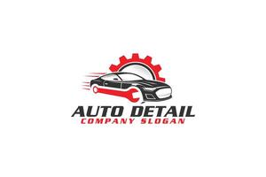 car maintenance, performance car silhouette and gear and wrench, with a premium and luxury look for car wash, car detailing and garage vector