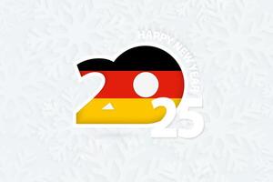 New Year 2025 for Germany on snowflake background. vector