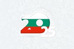 New Year 2025 for Bulgaria on snowflake background. vector