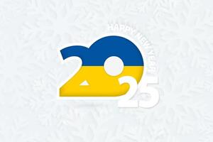 New Year 2025 for Ukraine on snowflake background. vector