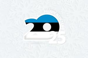 New Year 2025 for Estonia on snowflake background. vector