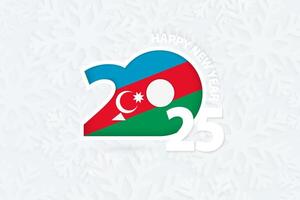 New Year 2025 for Azerbaijan on snowflake background. vector