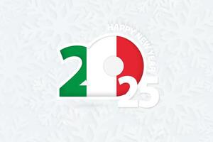 New Year 2025 for Italy on snowflake background. vector