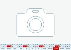 October 2025 for desk calendar. vector