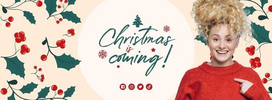 Influencer Christmas Theme Cover template