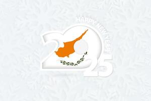 New Year 2025 for Cyprus on snowflake background. vector