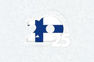 New Year 2025 for Finland on snowflake background. vector