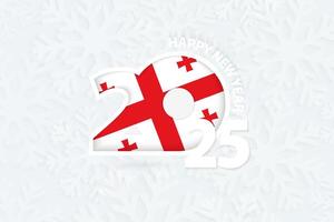 New Year 2025 for Georgia on snowflake background. vector