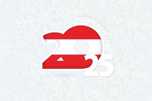 New Year 2025 for Austria on snowflake background. vector
