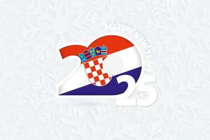 New Year 2025 for Croatia on snowflake background. vector