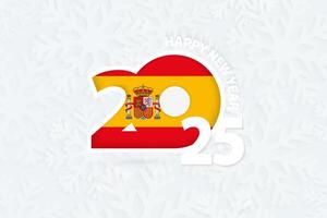 New Year 2025 for Spain on snowflake background. vector