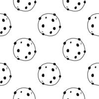 Doodle cookies seamless pattern. Hand Drawn Cute chocolate cookie isolated on a white background. illustration vector