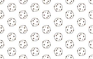 Cookies seamless pattern. Hand Drawn Cute chocolate cookie isolated on a white background. illustration vector