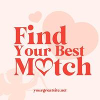 Valentine Pink Feminine Matchmaker Name card Design template