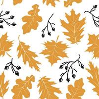 Autumn Gold Leaves Seamless Pattern Background vector
