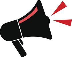 a megaphone with red light coming out of it vector