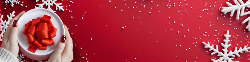 Red Chrristmas Background Linkedin Cover template