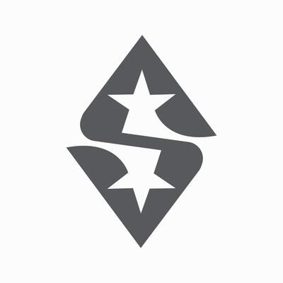 S letter logo with stars above and below, suitable for your company