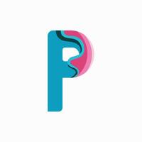 P letter logo with donut concept vector
