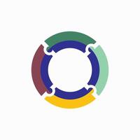 Unique and dynamic circular puzzle concept logo vector