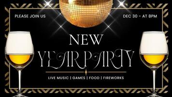 New Year Event Invitation Party for Twitter Post template