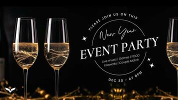 New Year Event Invitation Party Twitter Post template