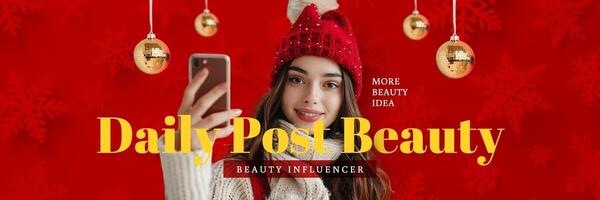 Red Christmas Influencer Twitter Header template