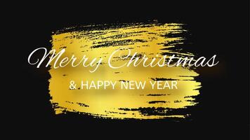 Merry Christmas and Happy New Year incription on gold smear vector