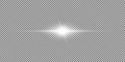 White horizontal light effect of lens flares vector