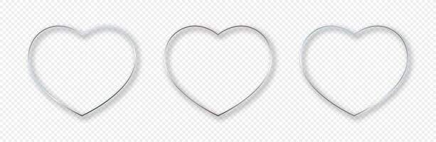 Silver glowing heart shape frame vector