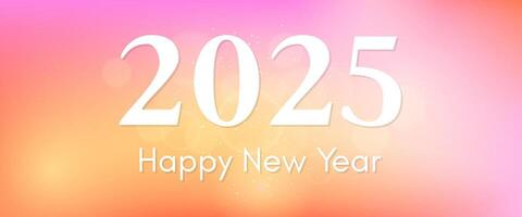 Happy new year 2025 inscription on blurred background vector