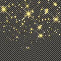 Gold glittering dust on a gray background. Dust with gold glitter effect and empty space for your text. illustration vector