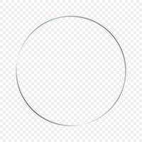 Silver glowing circle frame isolated on background. Shiny frame with glowing effects. illustration. vector