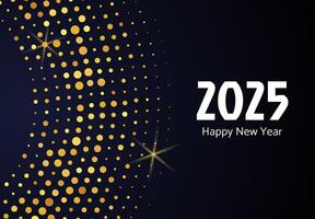 2025 Happy New Year of gold glitter pattern vector