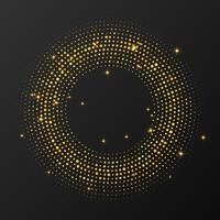 Abstract gold glowing halftone dotted background vector