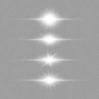 White horizontal light effect of lens flares vector