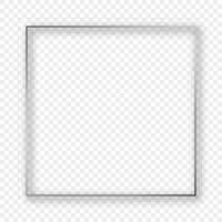 Silver glowing square frame with shadow vector