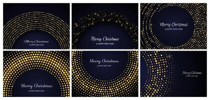 Merry Christmas backgrounds with gold glitter pattern vector
