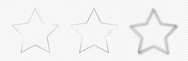 Silver glowing star shape frame vector
