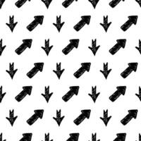 Seamless pattern with black hand drawn arrows vector