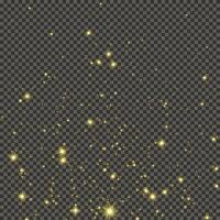 Gold glittering dust on a gray background. Dust with gold glitter effect and empty space for your text. illustration vector