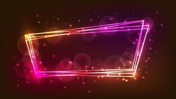 Neon frame with shining effects and sparkles vector
