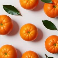 Fresh oranges on white background photo