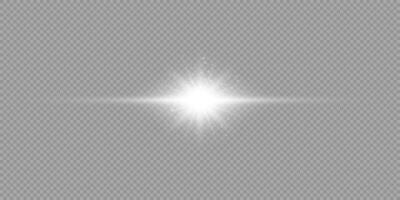 White horizontal light effect of lens flares vector