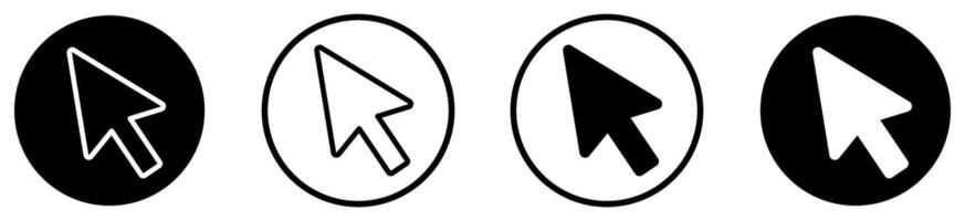 Pointer cursor computer mouse icon set. Finger cursor, arrow click sign vector