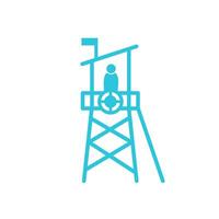 Beach Lifeguard tower icon. Isolated on white background. From blue icon set. vector