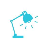 Desk lamp icon. Isolated on white background. From blue icon set. vector
