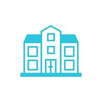 Building, School icon. Isolated on white background. From blue icon set. vector