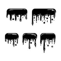 Drips of black paint or water in a creative display of abstract shapes and textures vector